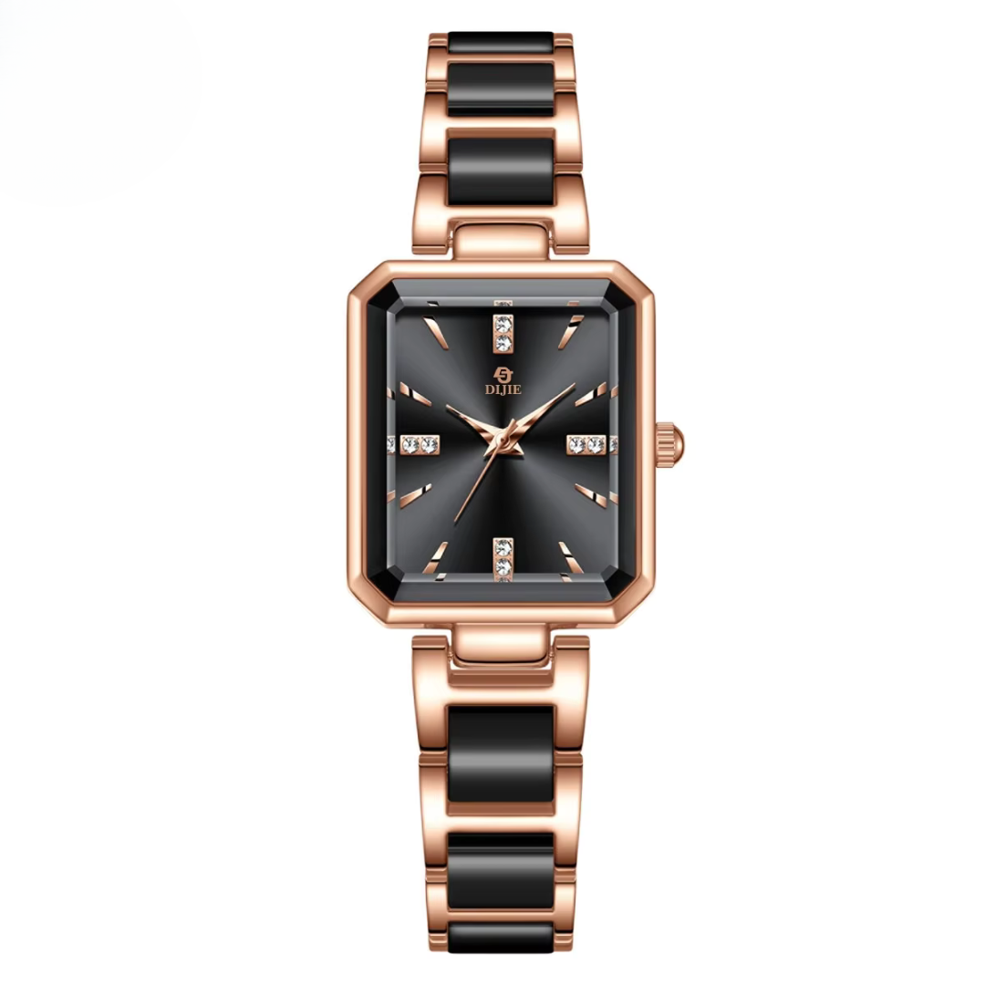 Luxe Diamanten Vierkante Quartz Chic Horloge