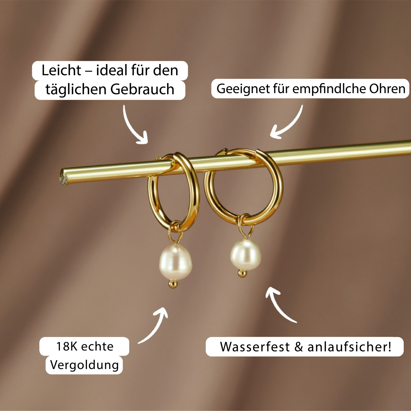 Bella oorbellen met zoetwaterparels | 18k Goud