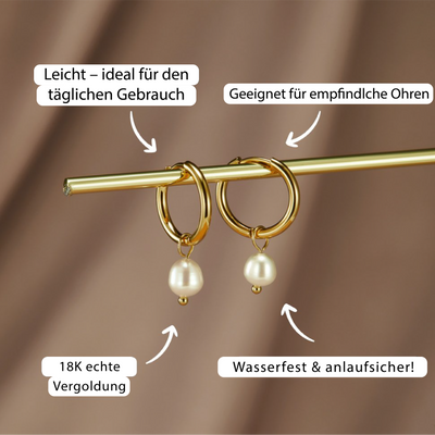 Bella oorbellen met zoetwaterparels | 18k Goud
