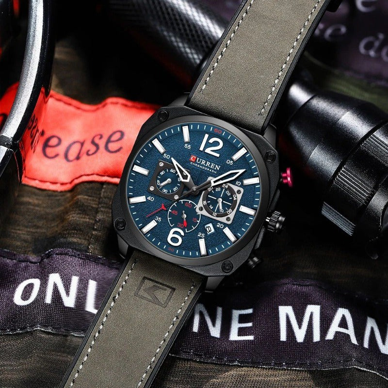 van Wennink© - Luxe Lederen Kwarts Horloge voor de Zakelijke Professional