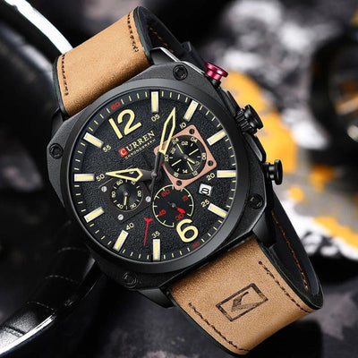 van Wennink© - Luxe Lederen Kwarts Horloge voor de Zakelijke Professional