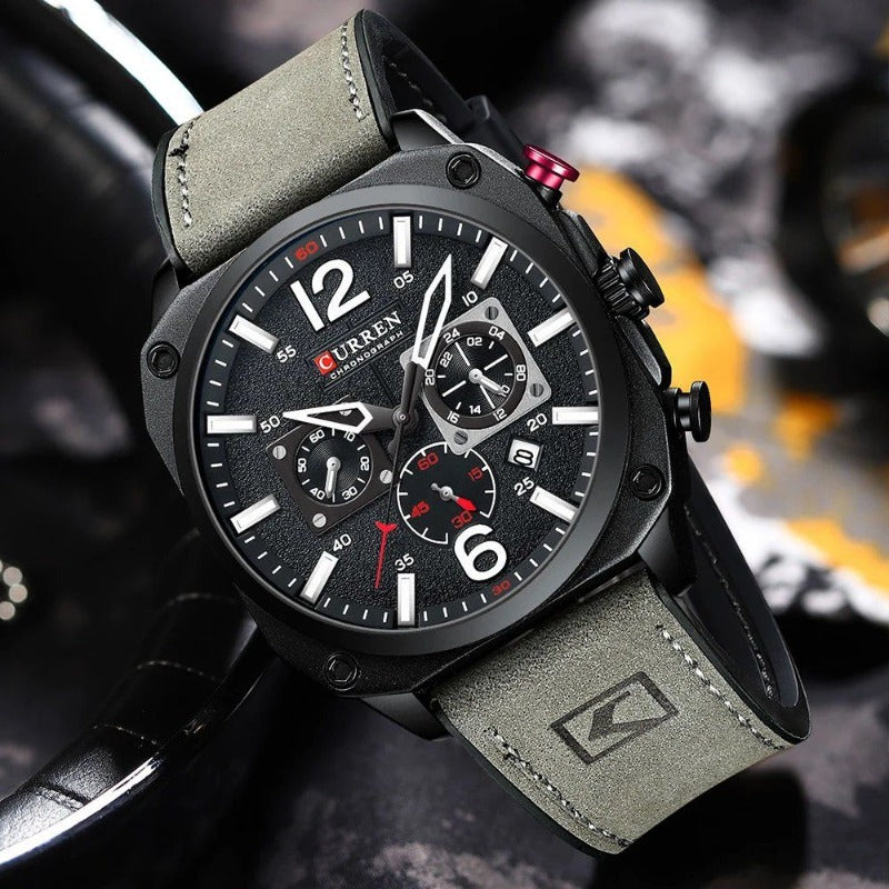 van Wennink© - Luxe Lederen Kwarts Horloge voor de Zakelijke Professional