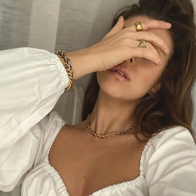 Touw Bianca Halsketting | 18k Goud