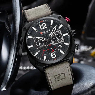 van Wennink© - Luxe Lederen Kwarts Horloge voor de Zakelijke Professional