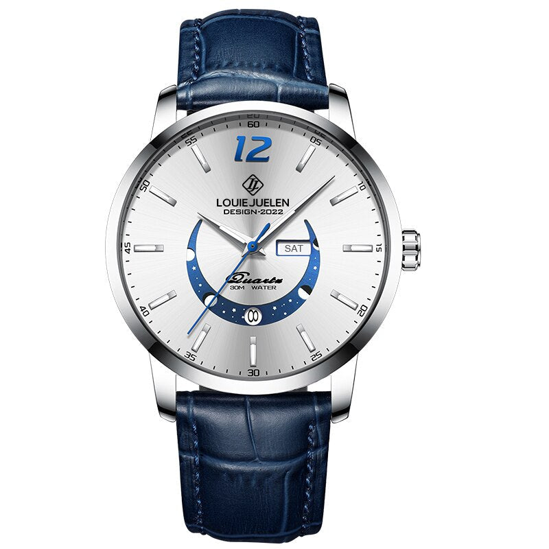 van Wennink© - Elegante Luminieuze Maanfase Horloge