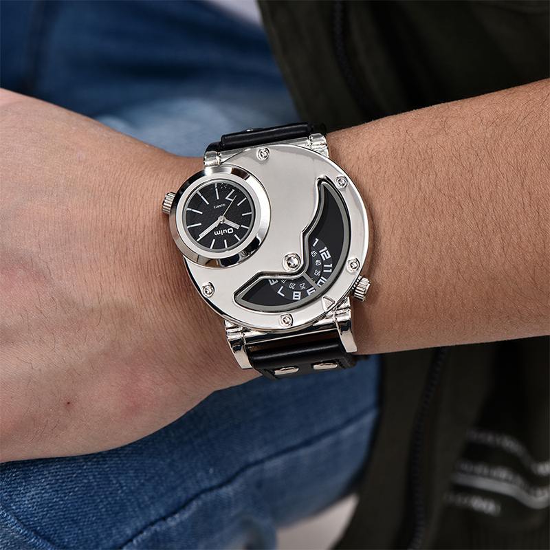 van Wennink© - Multi-tijdzone Leren Horloge met Band