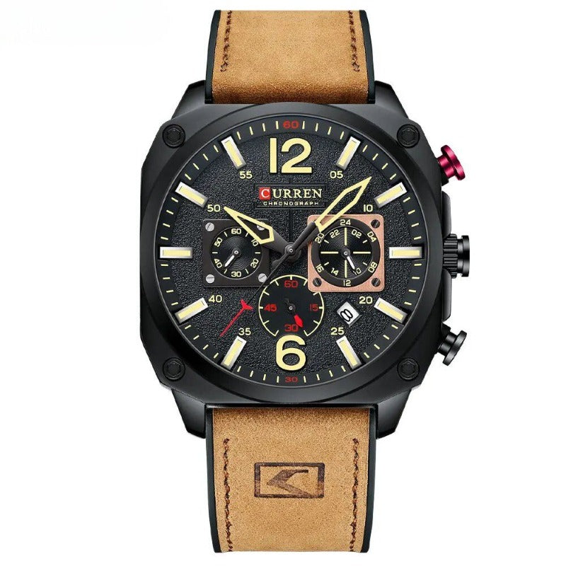 van Wennink© - Luxe Lederen Kwarts Horloge voor de Zakelijke Professional