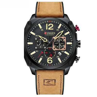 van Wennink© - Luxe Lederen Kwarts Horloge voor de Zakelijke Professional
