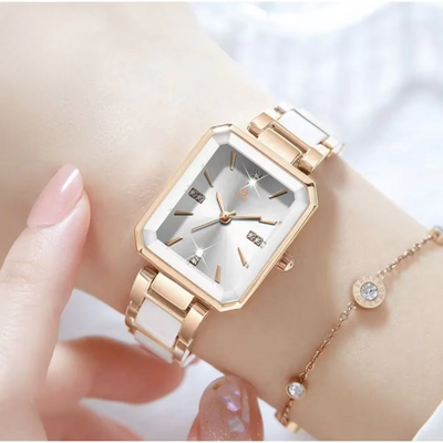 Luxe Diamanten Vierkante Quartz Chic Horloge