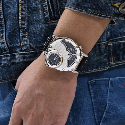 van Wennink© - Multi-tijdzone Leren Horloge met Band