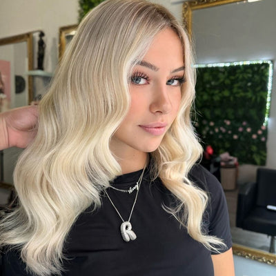 Naamketting Bubble met diamant | 18k Goud