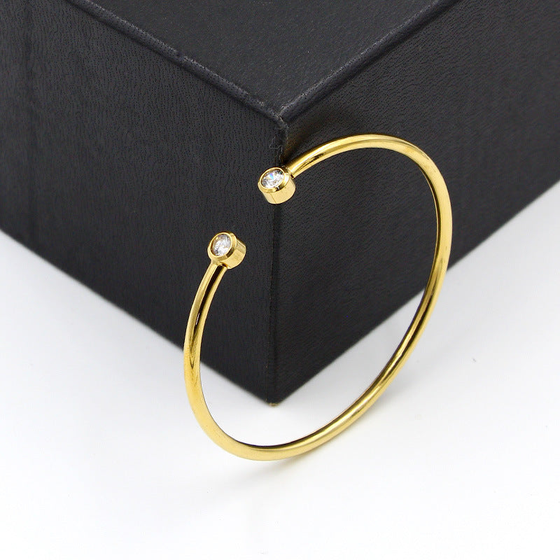 armband met dubbele kristallen | 18k Goud