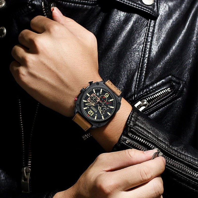 van Wennink© - Luxe Lederen Kwarts Horloge voor de Zakelijke Professional