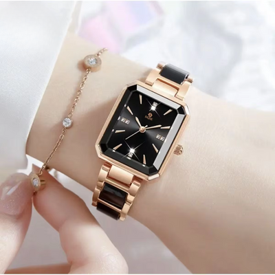 Luxe Diamanten Vierkante Quartz Chic Horloge