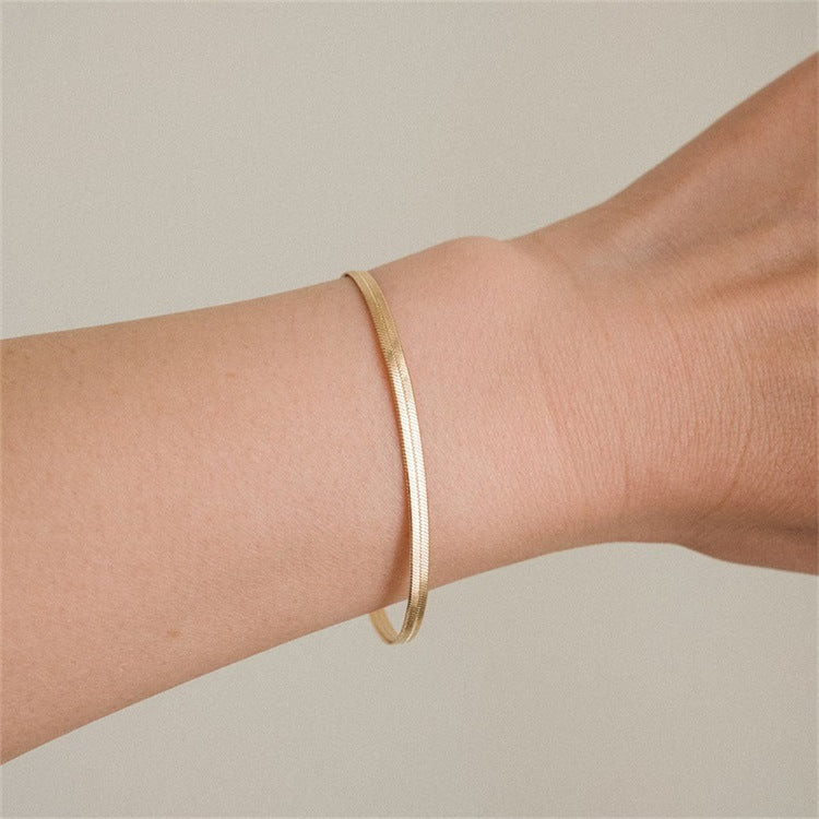 Vida Armband Goud in Visgraatpatroon | 18k Goud
