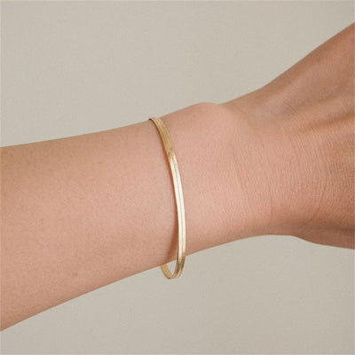 Vida Armband Goud in Visgraatpatroon | 18k Goud