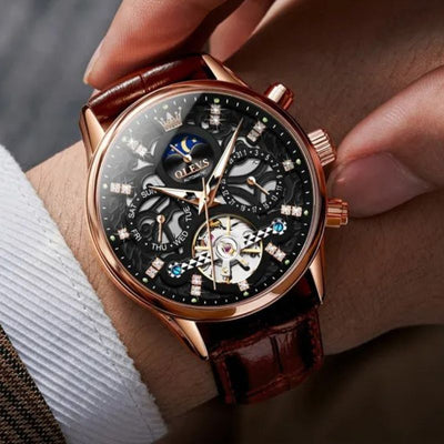 van Wennink© - Mechanisch Automatisch Horloge met Luxe Leren Band
