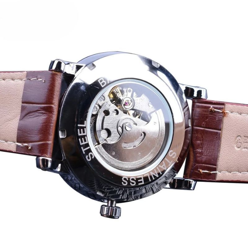 Mode Luxe Lederen Volledig Automatische Horloge