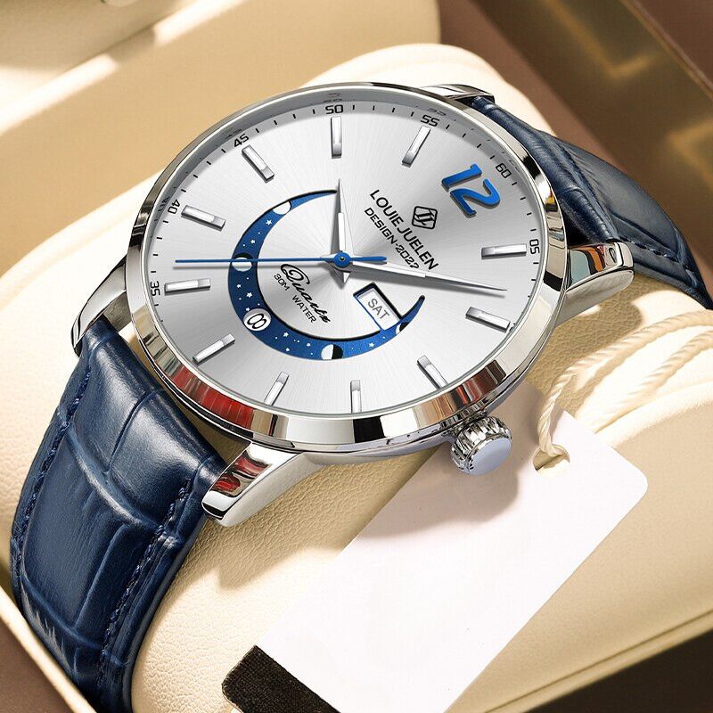 van Wennink© - Elegante Luminieuze Maanfase Horloge