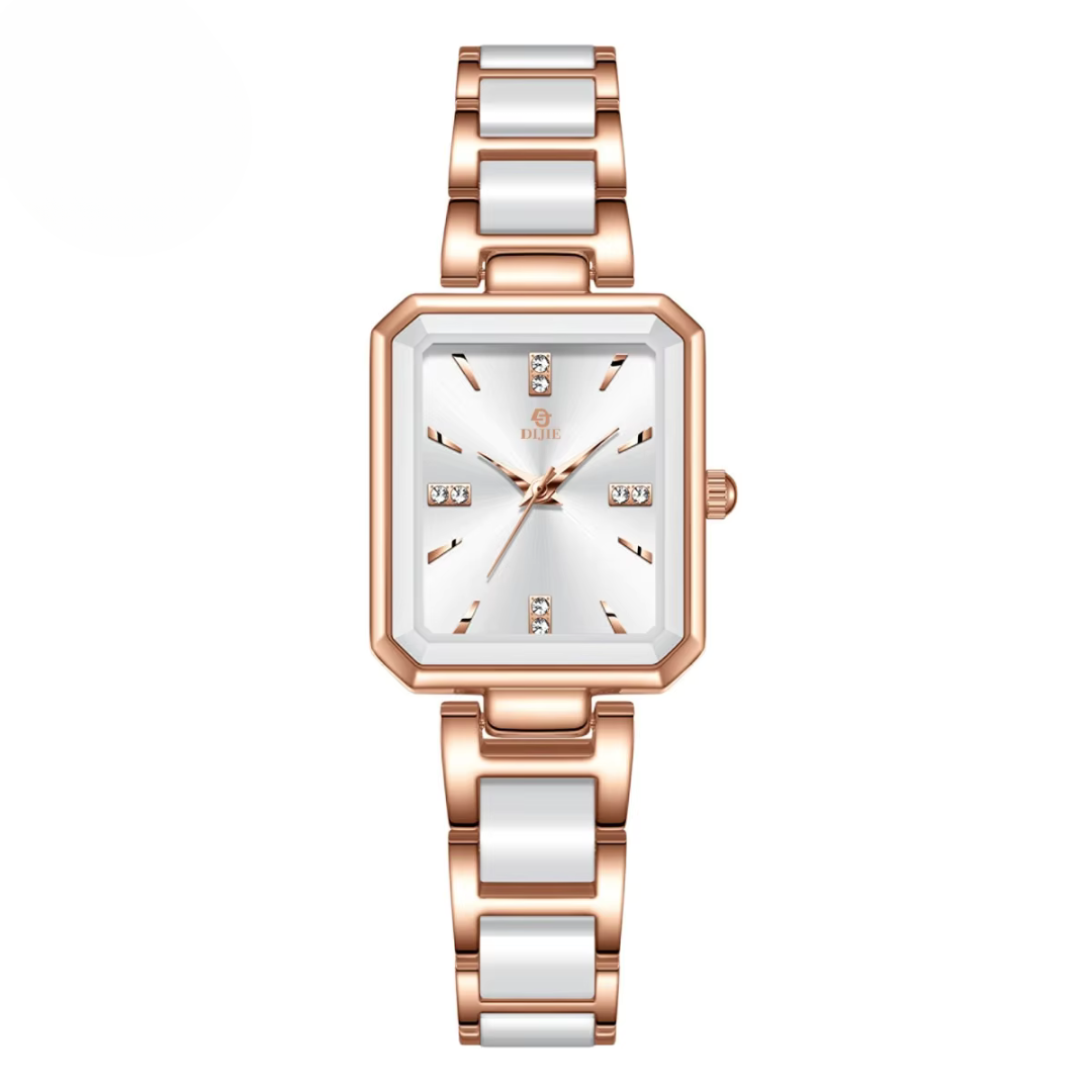 Luxe Diamanten Vierkante Quartz Chic Horloge