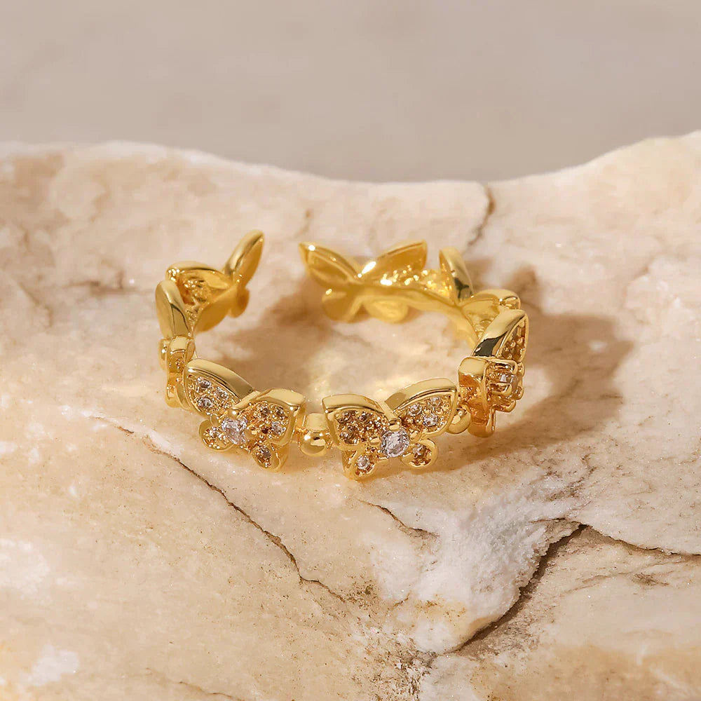 Sieradenring Vlinder | 18k Goud