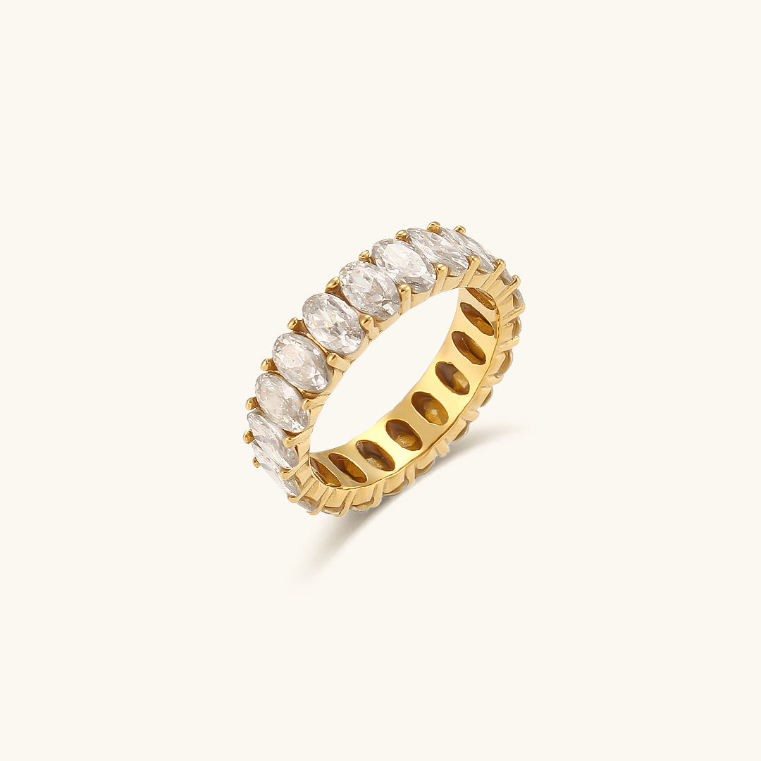Antoinette Ring met Diamantsimulant | 18k Goud