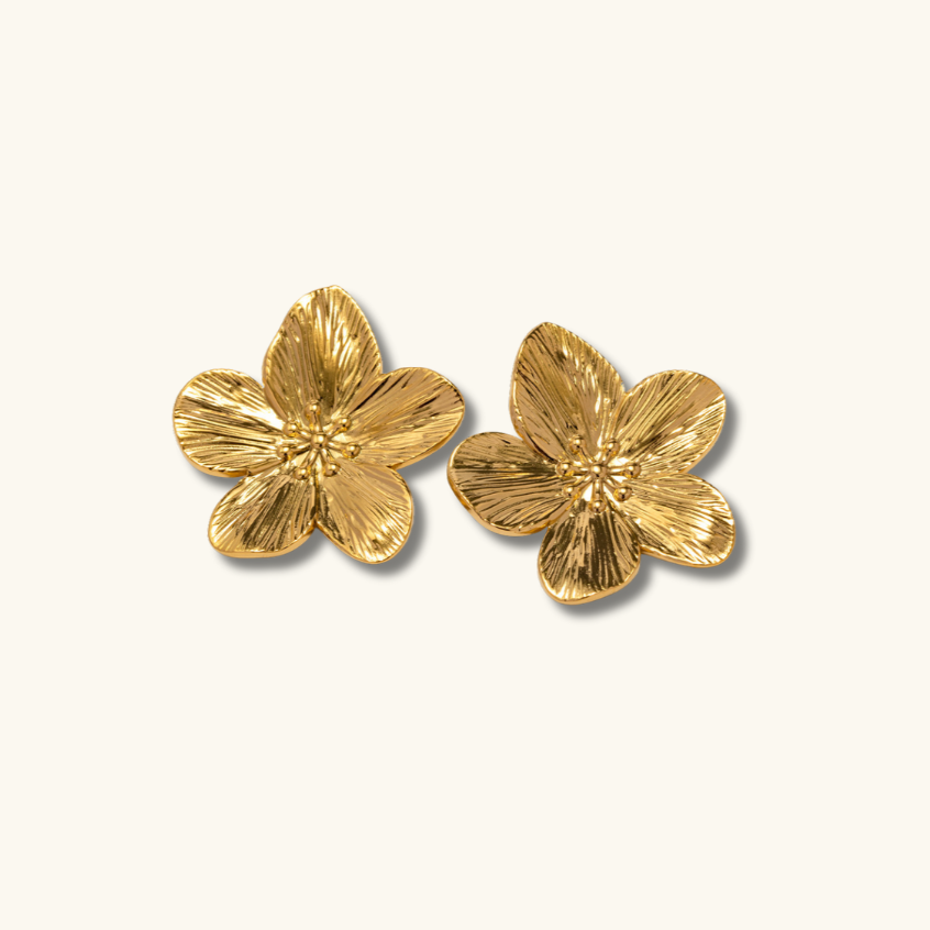 Allysa Blume Øreringen | 18k Goud