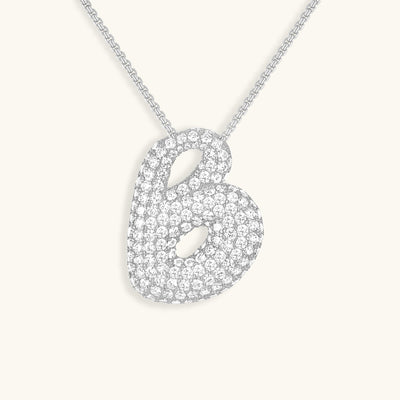 Naamketting Bubble met diamant | 18k Goud