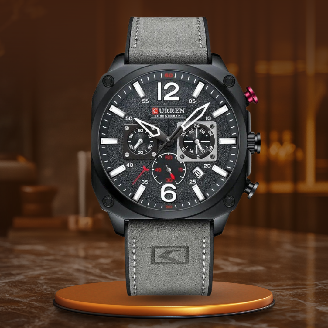 van Wennink© - Luxe Lederen Kwarts Horloge voor de Zakelijke Professional