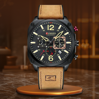 van Wennink© - Luxe Lederen Kwarts Horloge voor de Zakelijke Professional