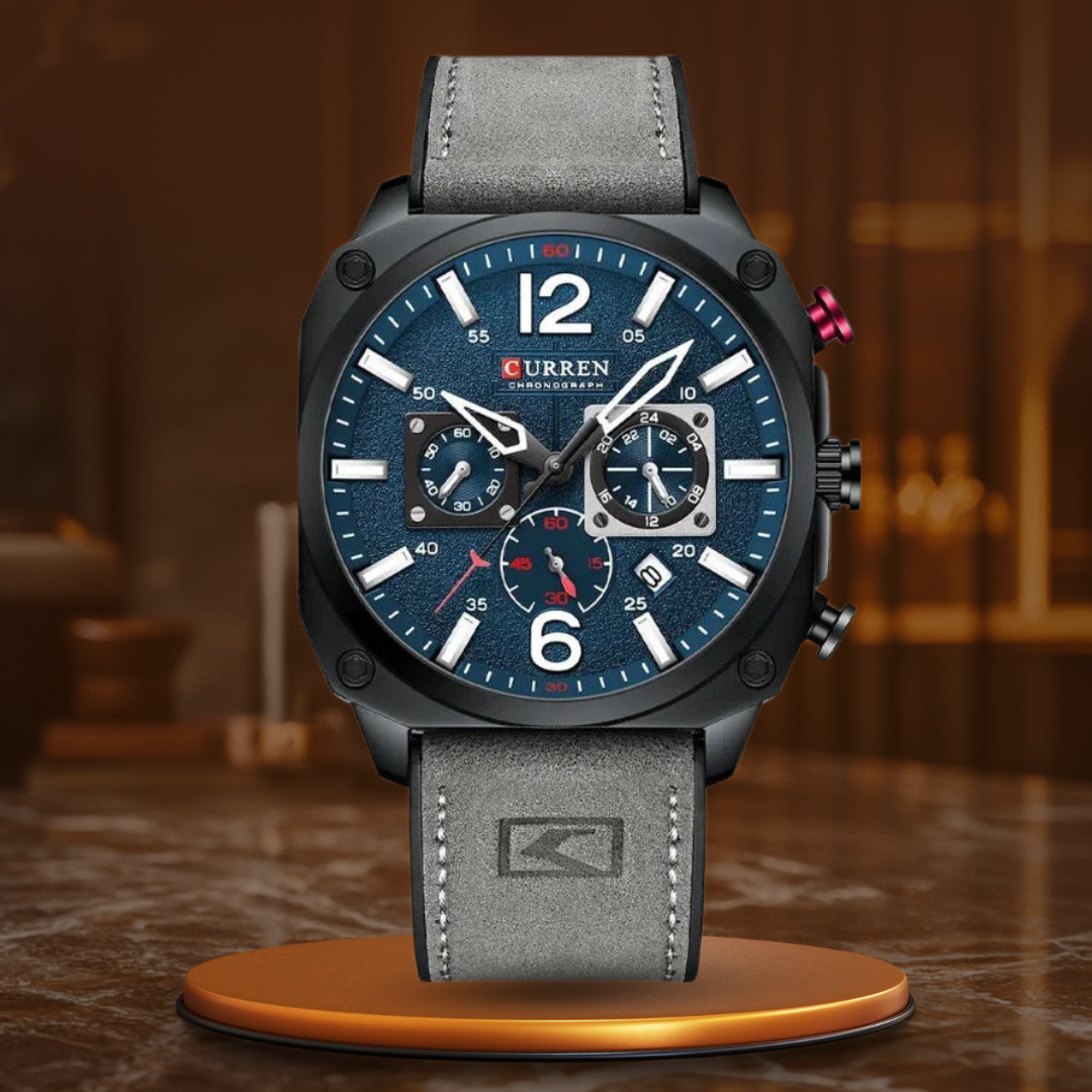 van Wennink© - Luxe Lederen Kwarts Horloge voor de Zakelijke Professional