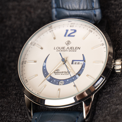 van Wennink© - Elegante Luminieuze Maanfase Horloge