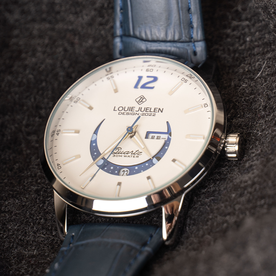 van Wennink© - Elegante Luminieuze Maanfase Horloge