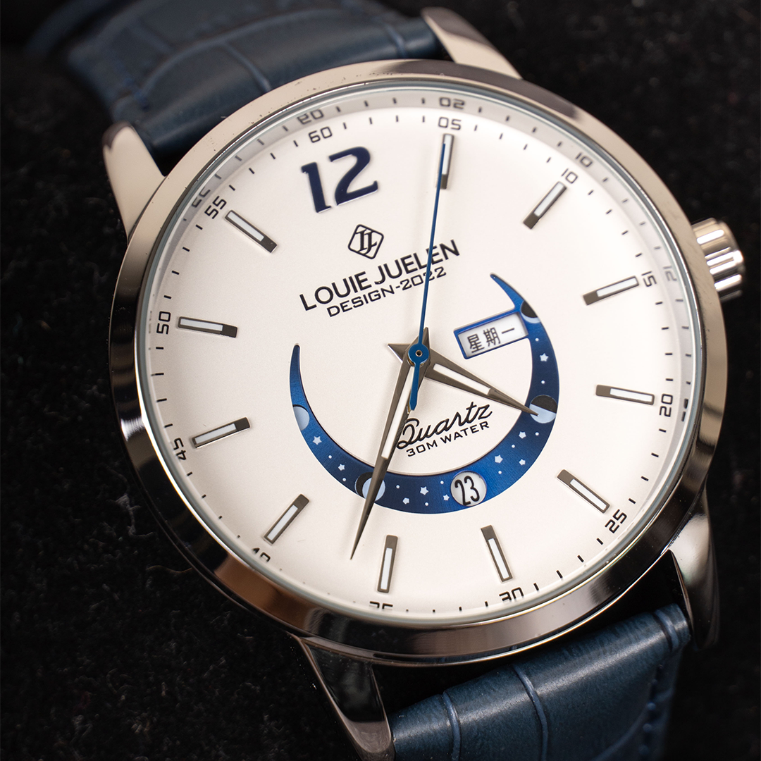 van Wennink© - Elegante Luminieuze Maanfase Horloge