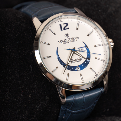 van Wennink© - Elegante Luminieuze Maanfase Horloge