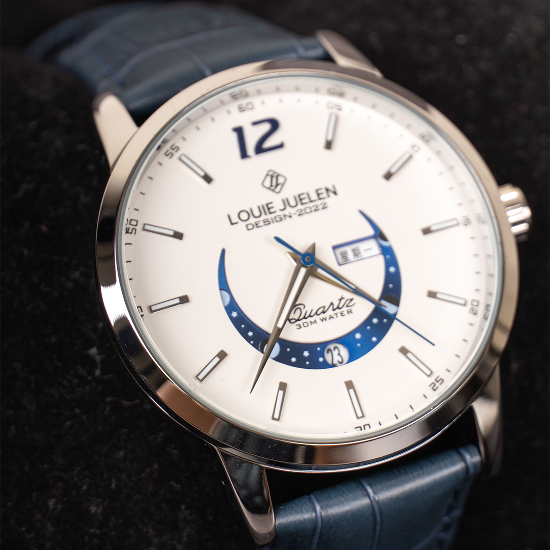 van Wennink© - Elegante Luminieuze Maanfase Horloge