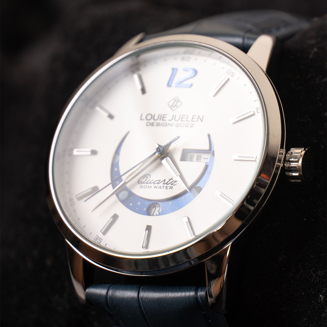 van Wennink© - Elegante Luminieuze Maanfase Horloge