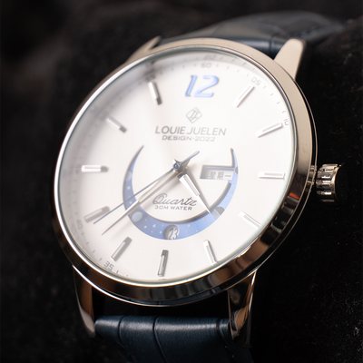 van Wennink© - Elegante Luminieuze Maanfase Horloge