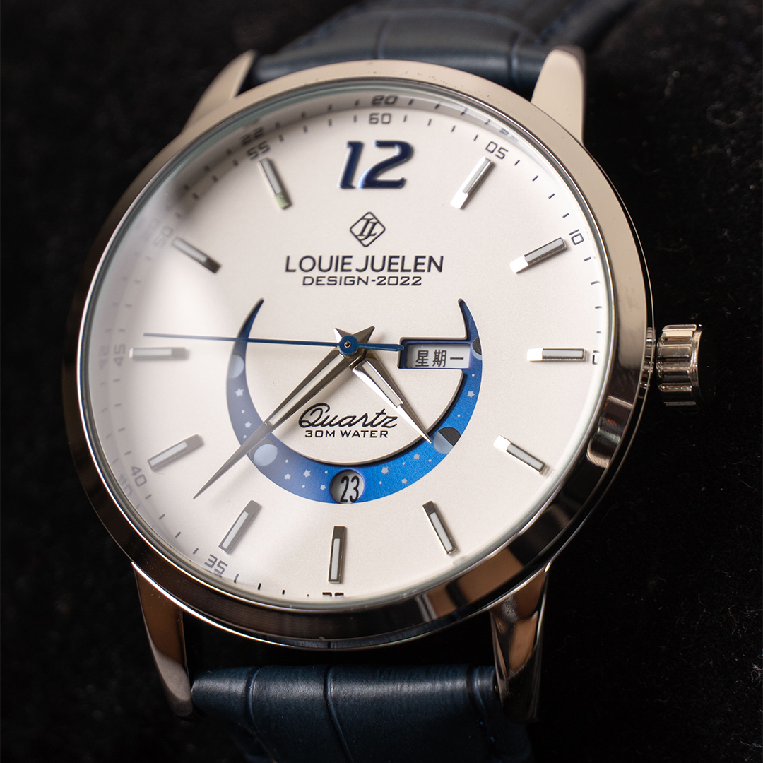 van Wennink© - Elegante Luminieuze Maanfase Horloge