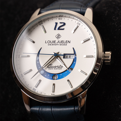 van Wennink© - Elegante Luminieuze Maanfase Horloge