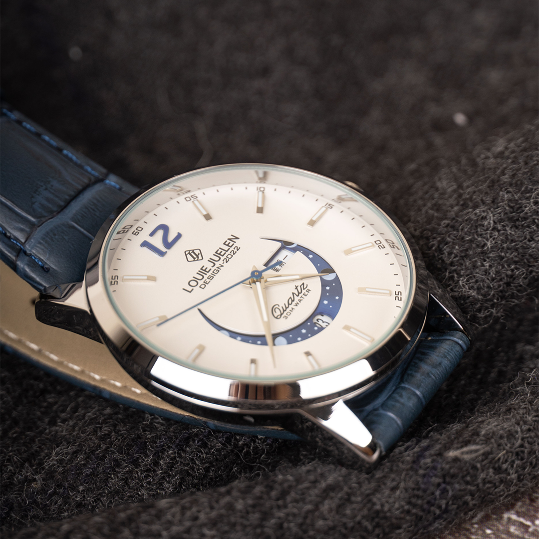 van Wennink© - Elegante Luminieuze Maanfase Horloge
