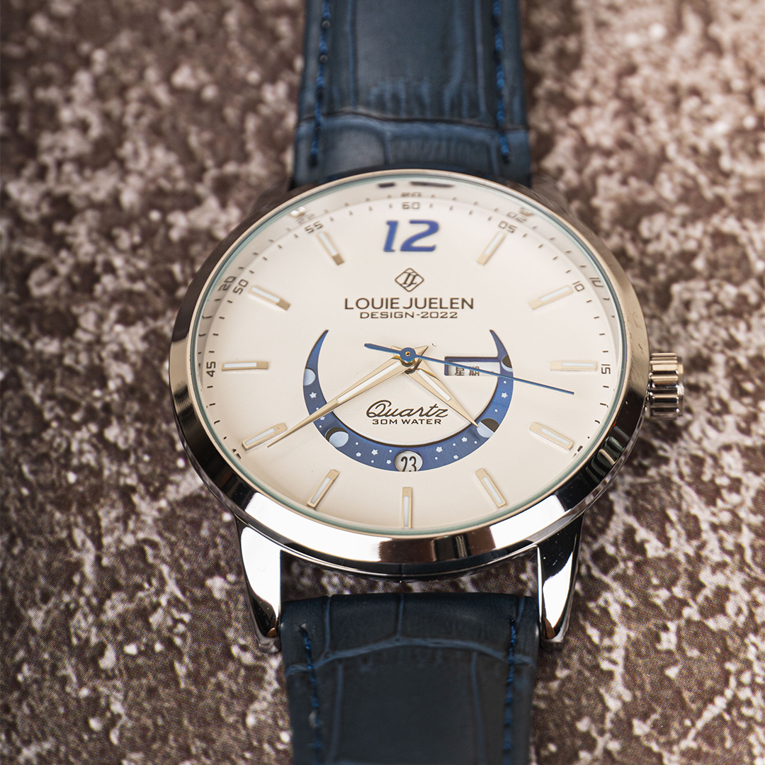 van Wennink© - Elegante Luminieuze Maanfase Horloge