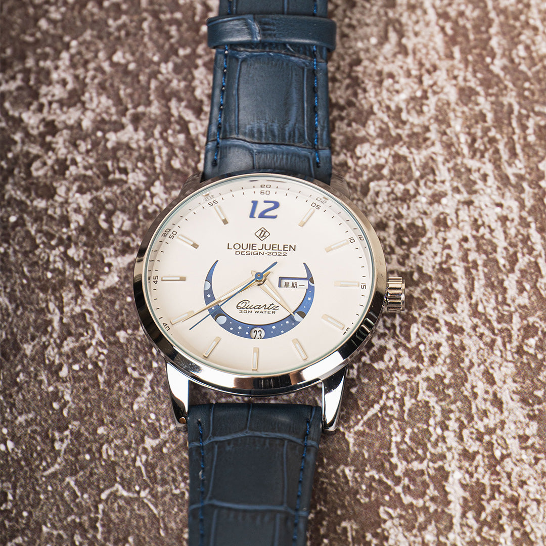 van Wennink© - Elegante Luminieuze Maanfase Horloge