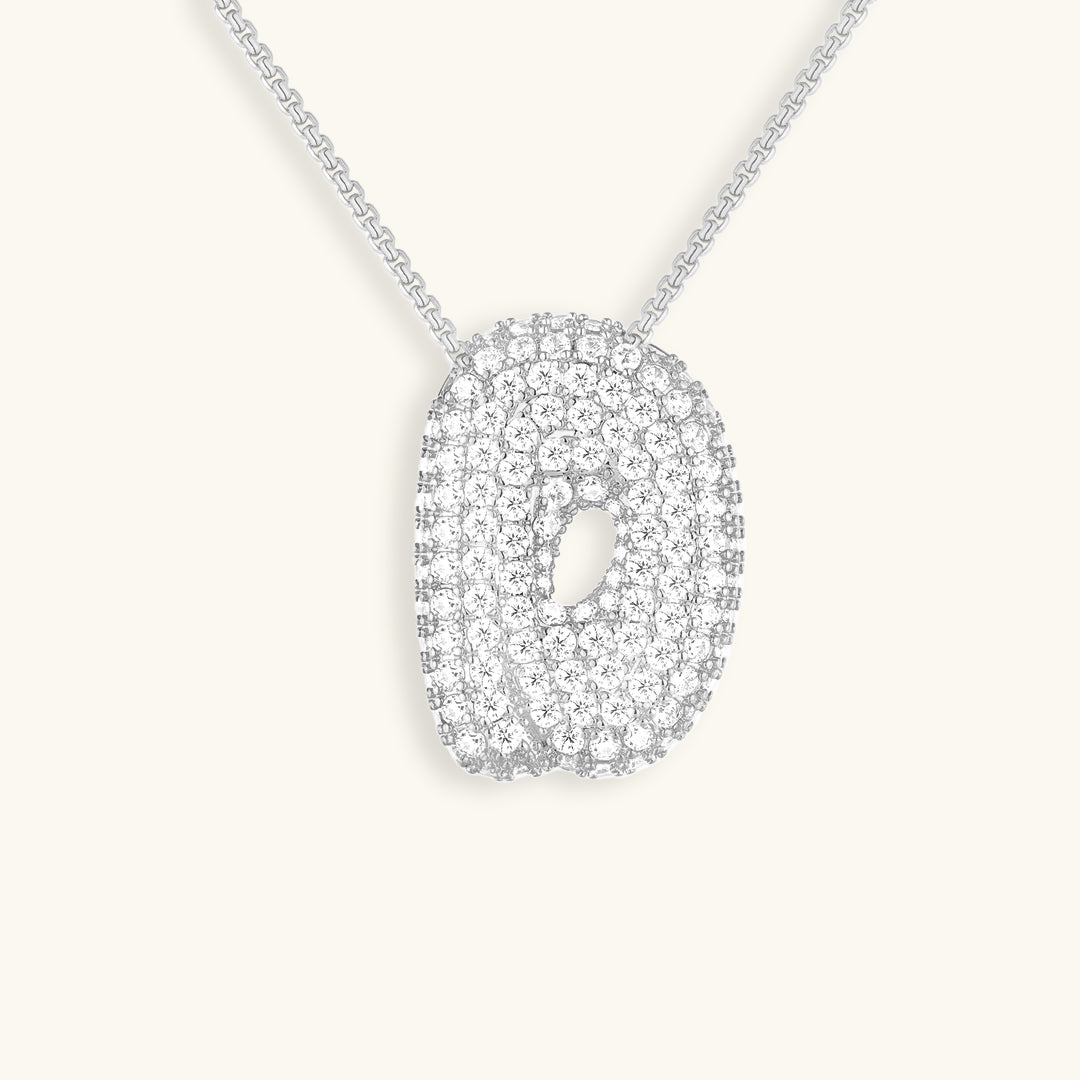 Naamketting Bubble met diamant | 18k Goud