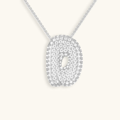 Naamketting Bubble met diamant | 18k Goud