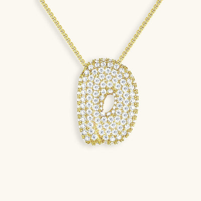 Naamketting Bubble met diamant | 18k Goud