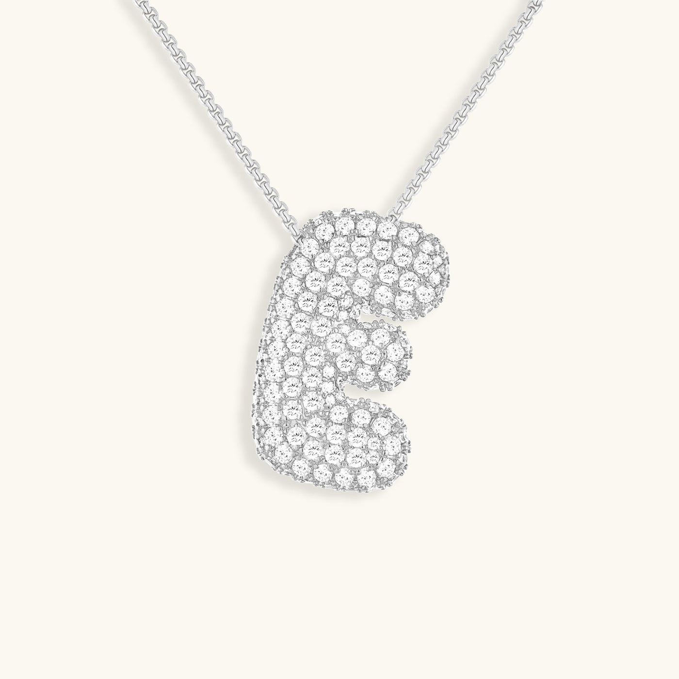 Naamketting Bubble met diamant | 18k Goud