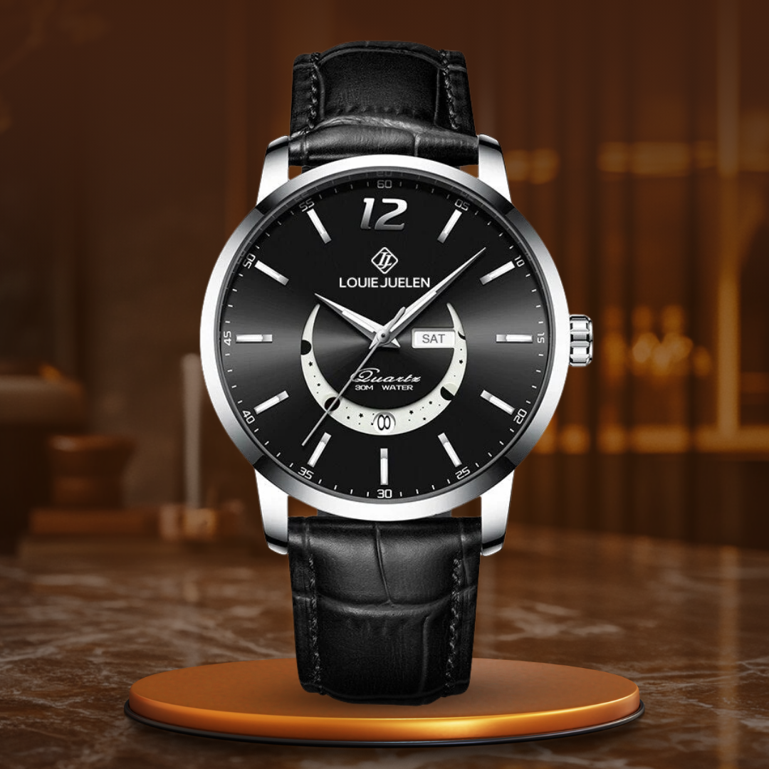 van Wennink© - Elegante Luminieuze Maanfase Horloge