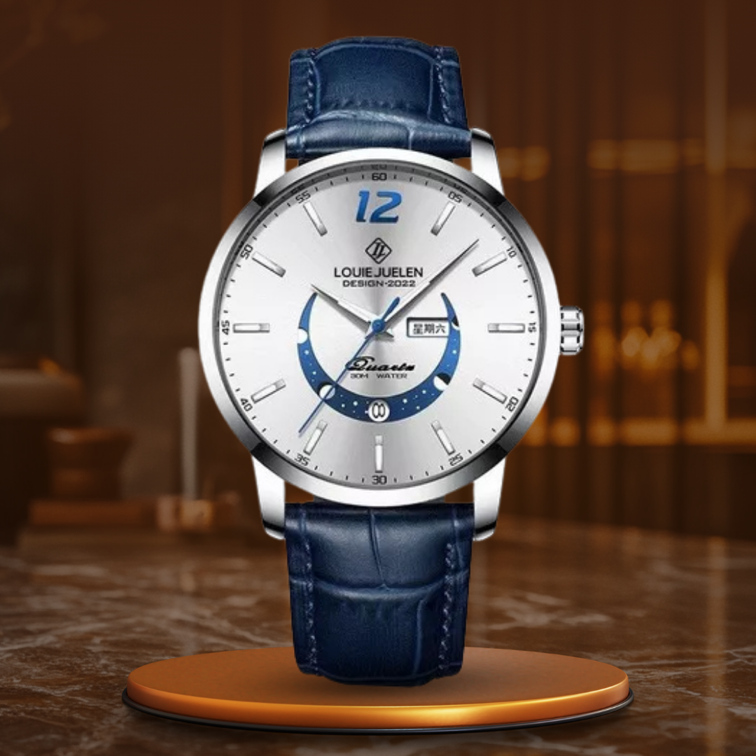van Wennink© - Elegante Luminieuze Maanfase Horloge