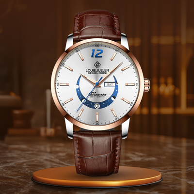 van Wennink© - Elegante Luminieuze Maanfase Horloge